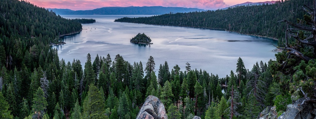 Emerald Bay at Lake Tahoe at sunset