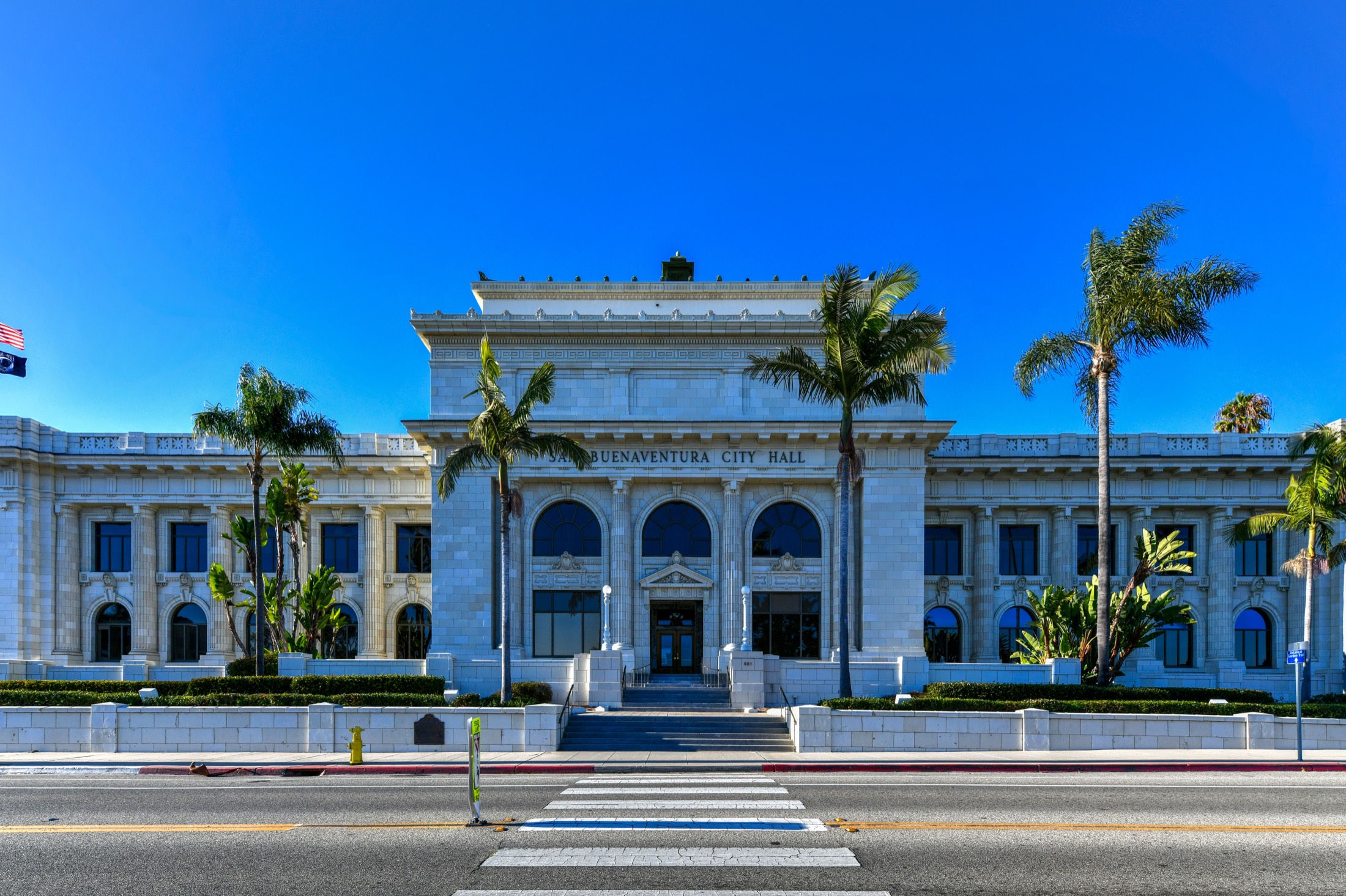 San Buenaventura City Hall overlooking downtown Ventura